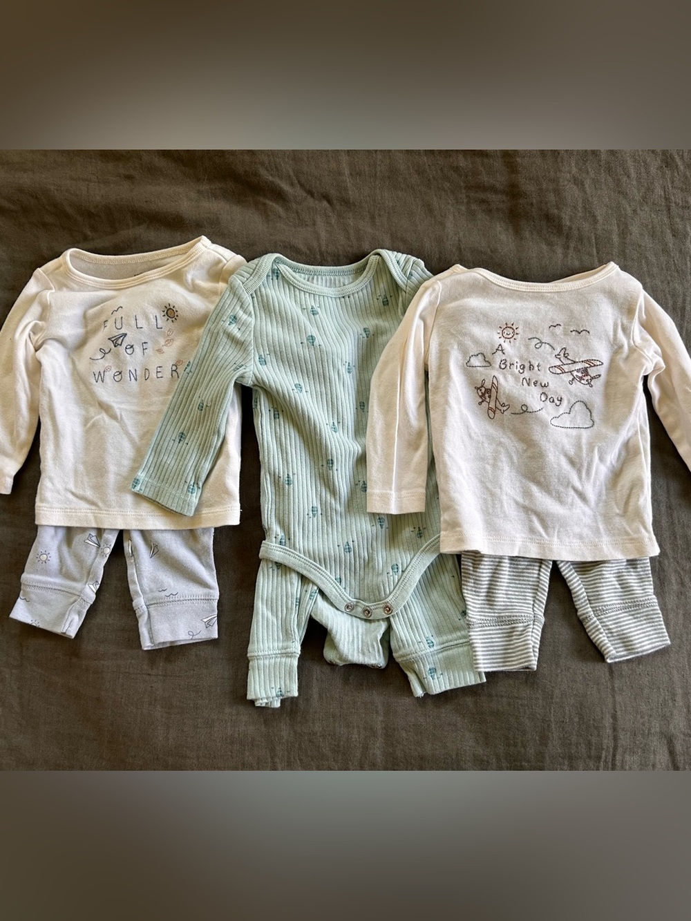 NWOT Lot of Three Baby Boy’s Aviation Themed Sets